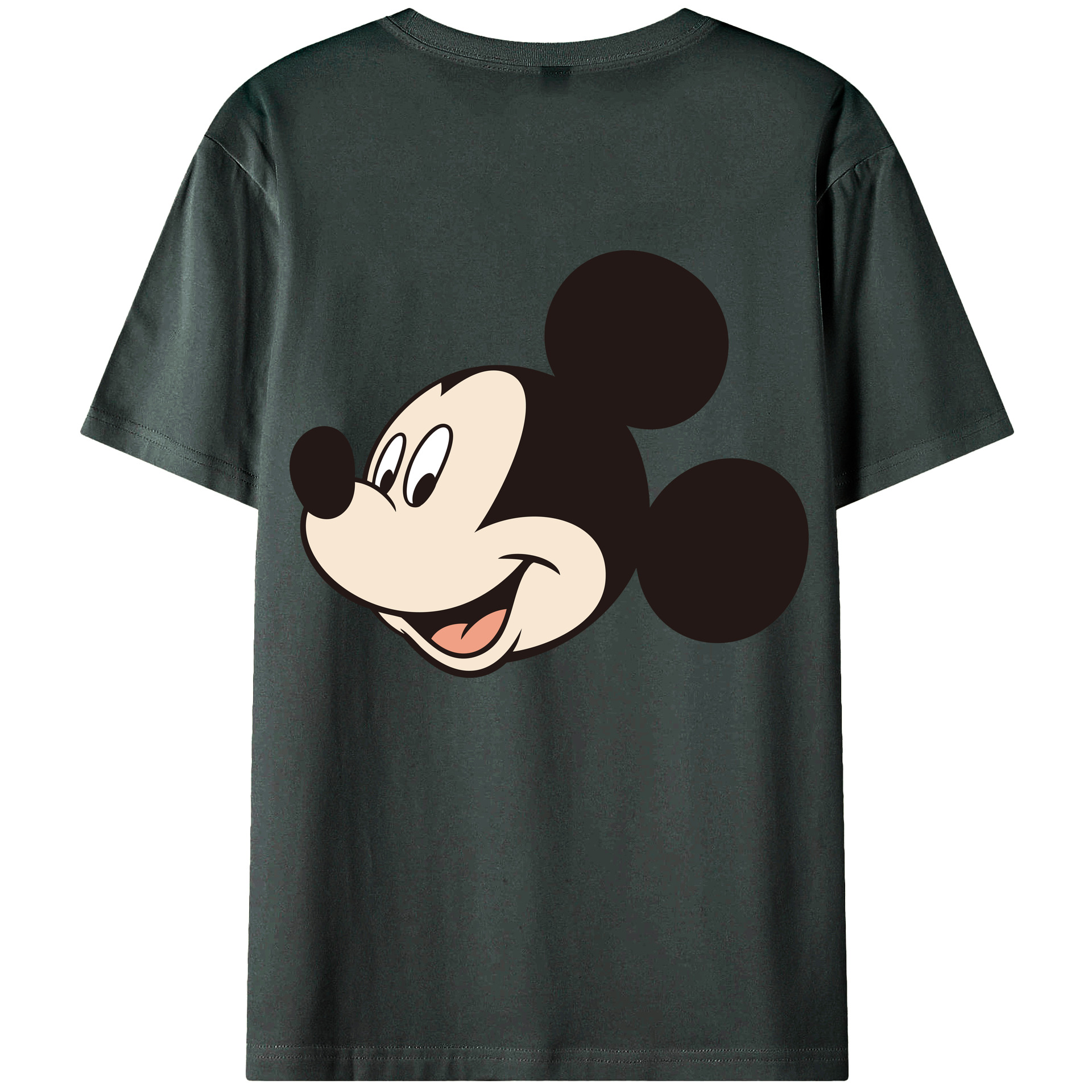 ミッキーマウス Mickey Mouse 綿100％ メンズ半袖Tシャツ（バックプリント） 通気性